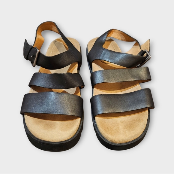 Madewell Addie Black Leather Sandals Size 8 - Picture 2 of 8
